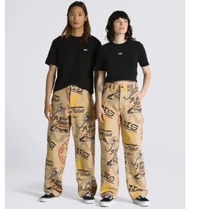 NWT New VANS Loose Fit Drill Chore Carpenter Pants All Over Print Canvas Size 30